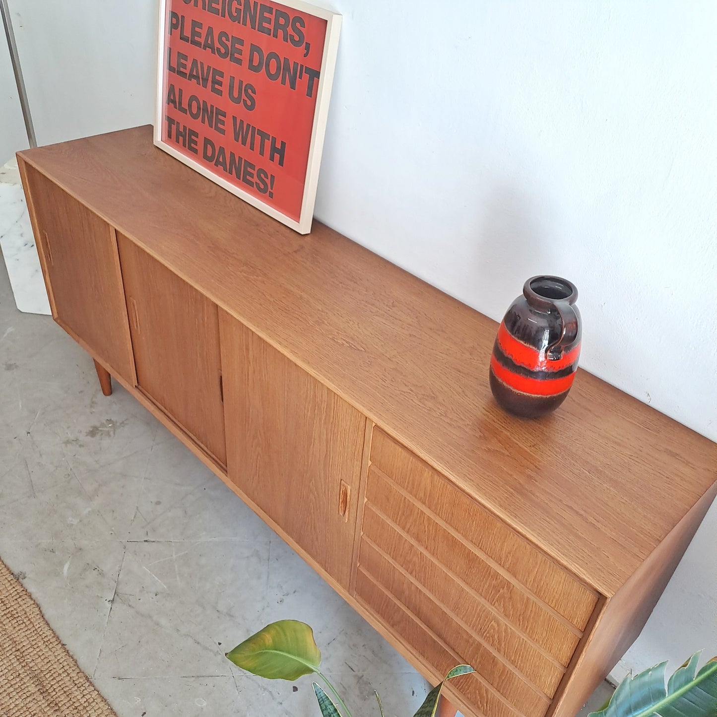 Sideboard design danese vintage anni 50 [74st-3] misure L.200 H.81,5 P.45