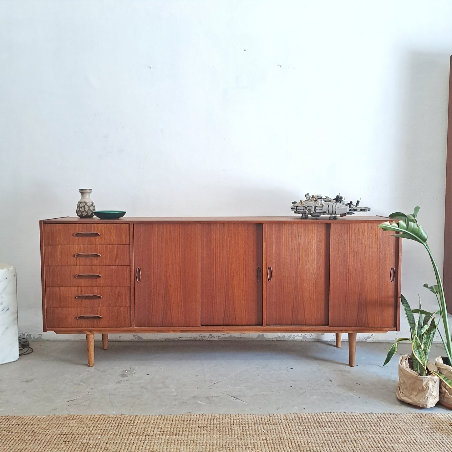 Sideboard design danese vintage anni 50 [75ck6-1298] misure L.199 H.84,5 P.40