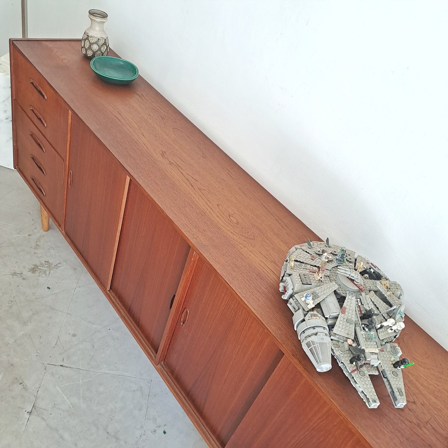 Sideboard design danese vintage anni 50 [75ck6-1298] misure L.199 H.84,5 P.40