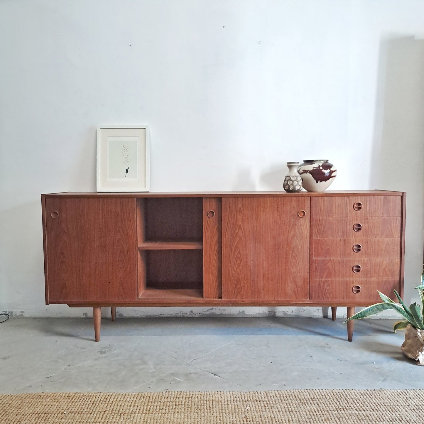 Sideboard vintage design danese originale anni 50 [68vc-1] misure L.200 H.82 P.42