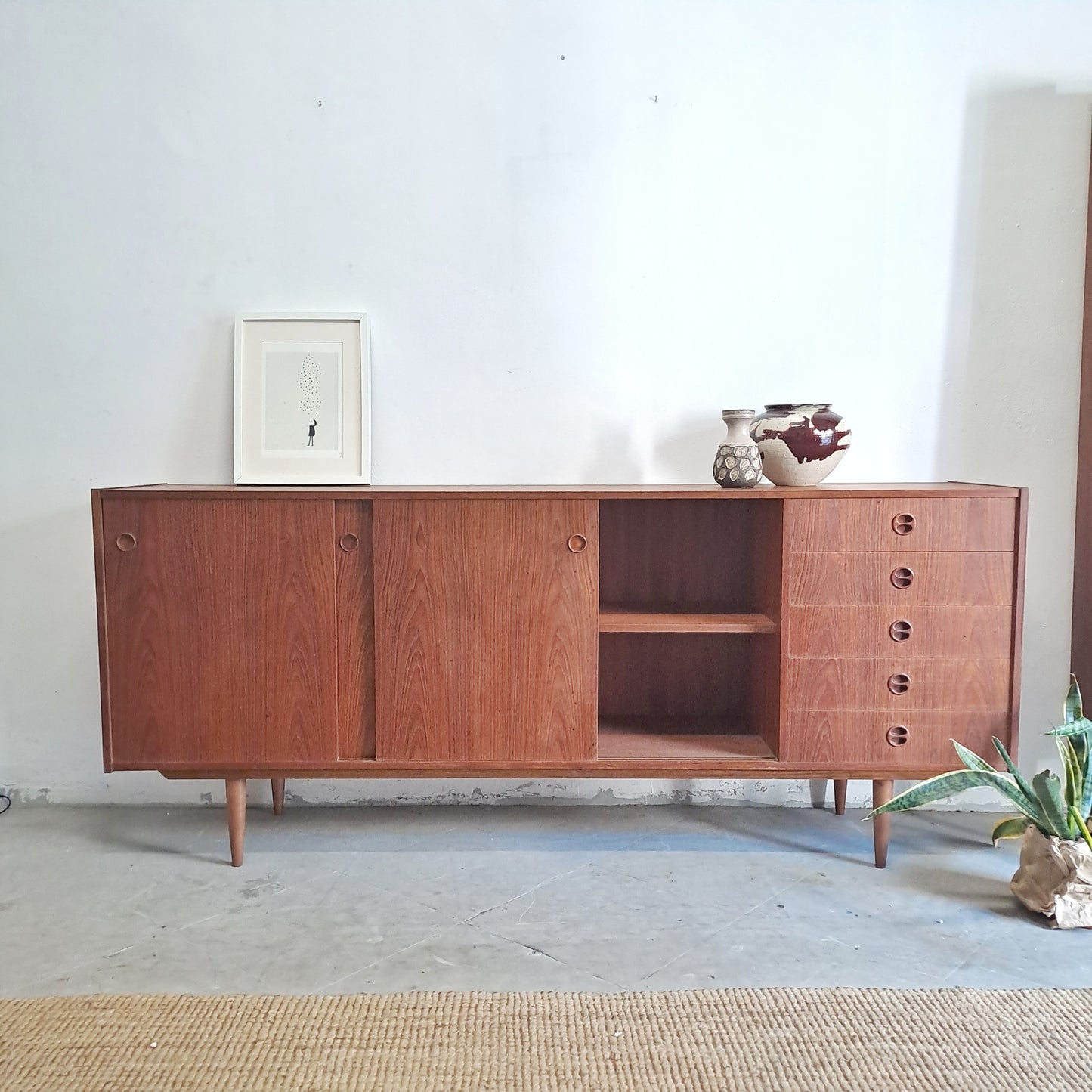 Sideboard vintage design danese originale anni 50 [68vc-1] misure L.200 H.82 P.42