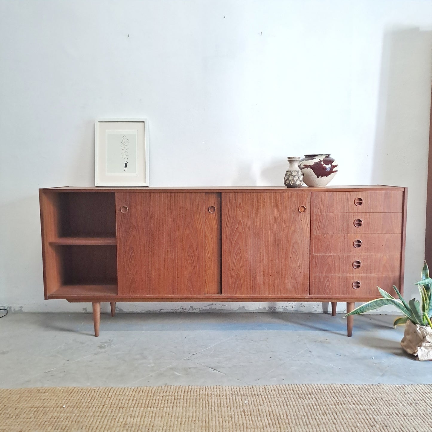 Sideboard vintage design danese originale anni 50 [68vc-1] misure L.200 H.82 P.42