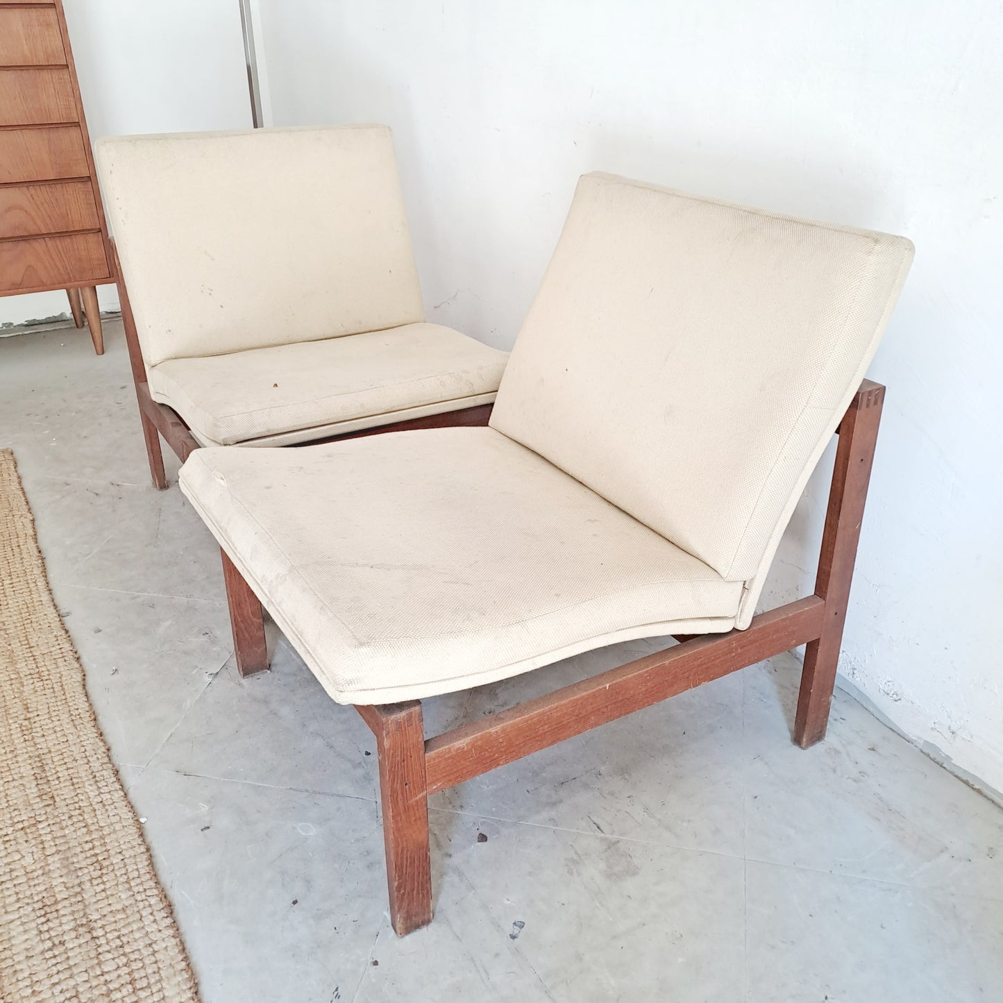Poltrone "Moduline" Ole Gjerlov-Knudsen Torben Lind design danese originale vintage anni 50 [moduline]
