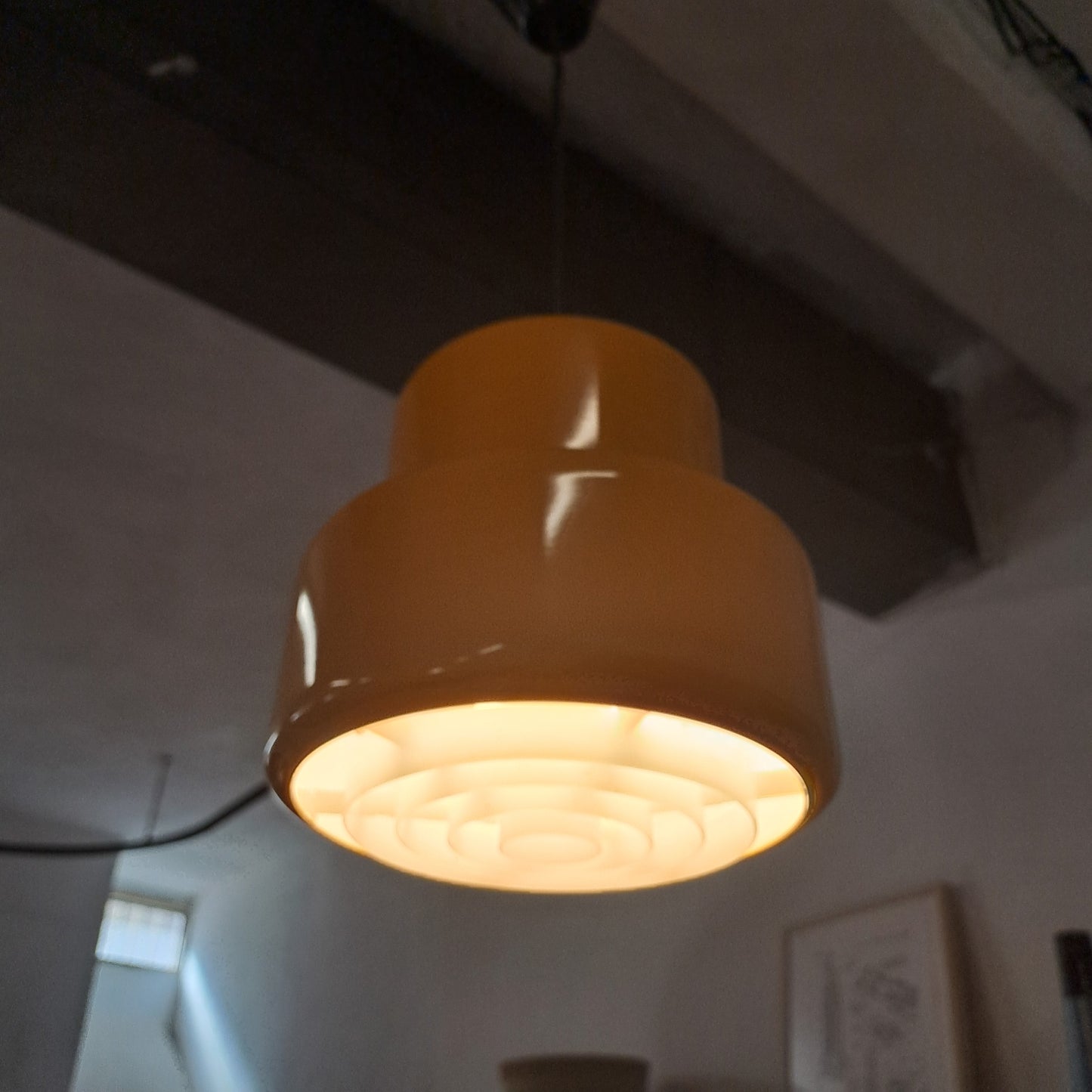 Lampadario a sospensione Poker Mini Fog&Morup design danese vintage anni 50 [71rt-lampgialla]