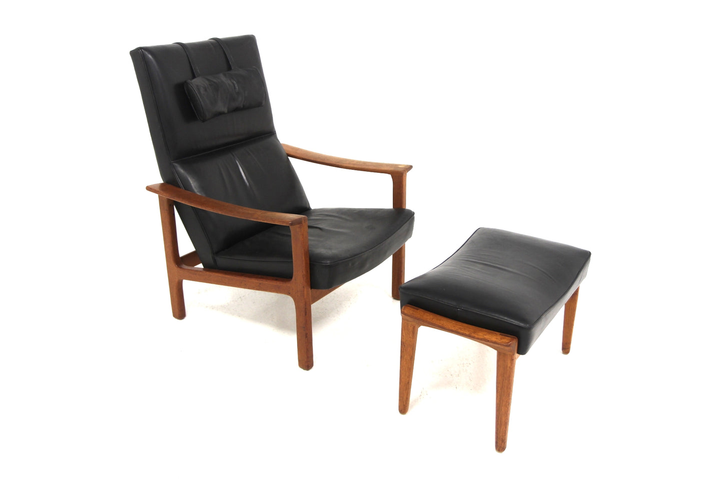Poltrona e poggiapiedi Bröderna Anderssons design svedese vintage anni 60 [sw24951] misure L.74/68 H.100/41 P.80/40