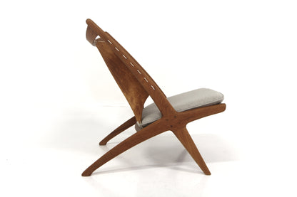 Poltrona "Krysset / The Cross Chair" Fredrik Kayser design danese vintage anni 50 [sw25522] misure L.60 H.73 P.78