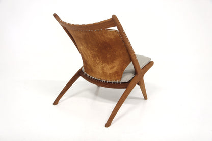 Poltrona "Krysset / The Cross Chair" Fredrik Kayser design danese vintage anni 50 [sw25522] misure L.60 H.73 P.78