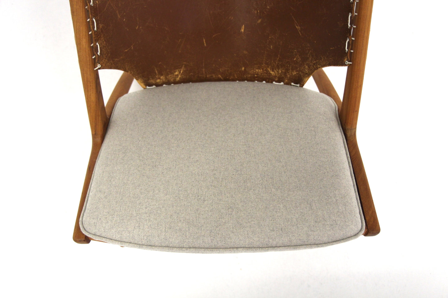 Poltroncina "Krysset / The Cross Chair" Fredrik Kayser design danese vintage anni 50 [sw25522] misure L.60 H.73 P.78