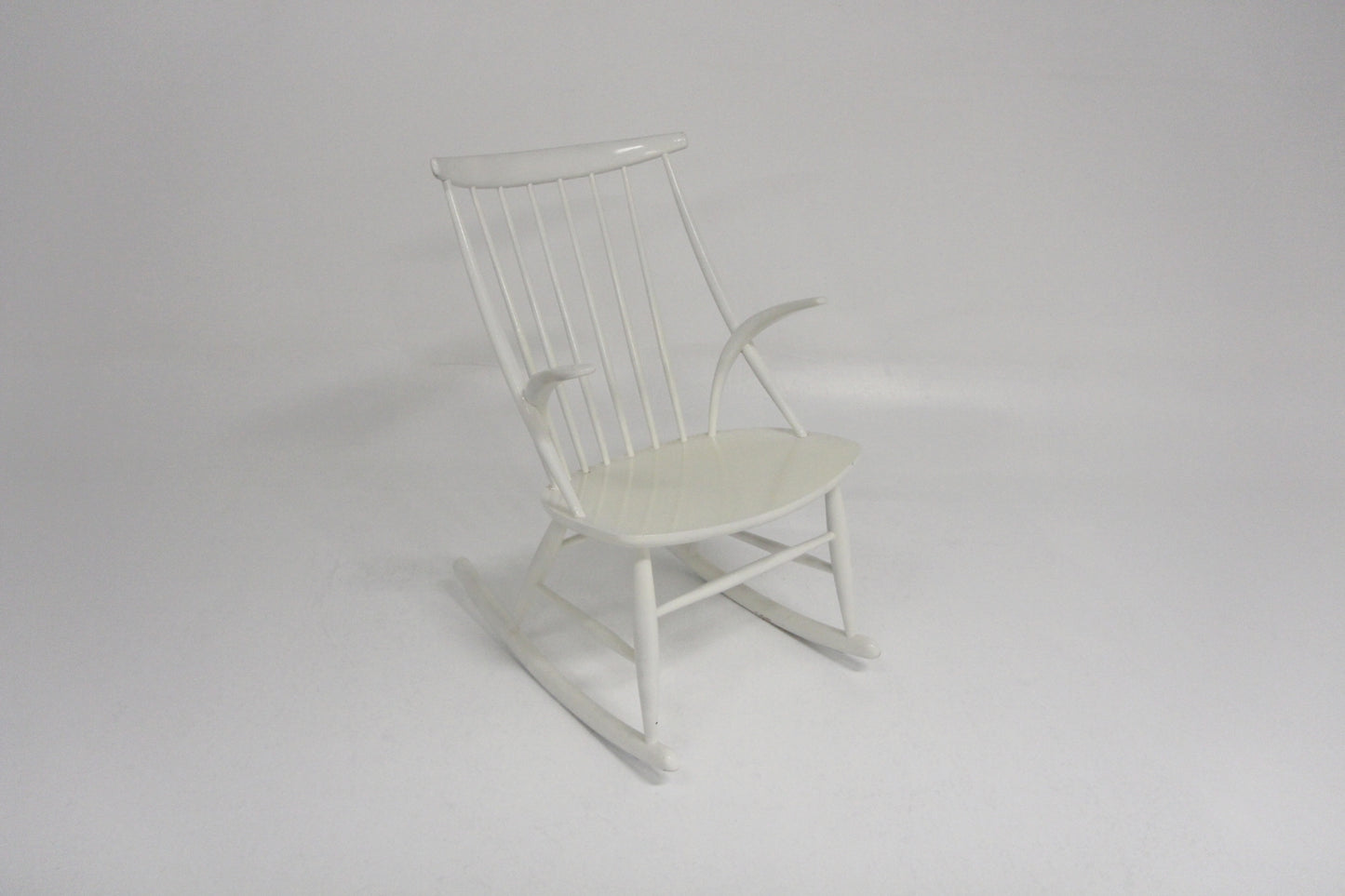Sedia a dondolo "No 3" Illum Wikkelsø design danese vintage anni 60 [sw26703] misure L.58 H.92 P.75