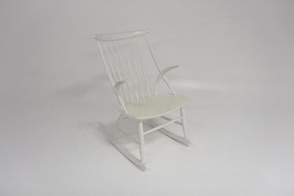 Sedia a dondolo "No 3" Illum Wikkelsø design danese vintage anni 60 [sw26703] misure L.58 H.92 P.75