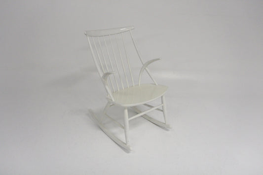 Sedia a dondolo "No 3" Illum Wikkelsø design danese vintage anni 60 [sw26703] misure L.58 H.92 P.75
