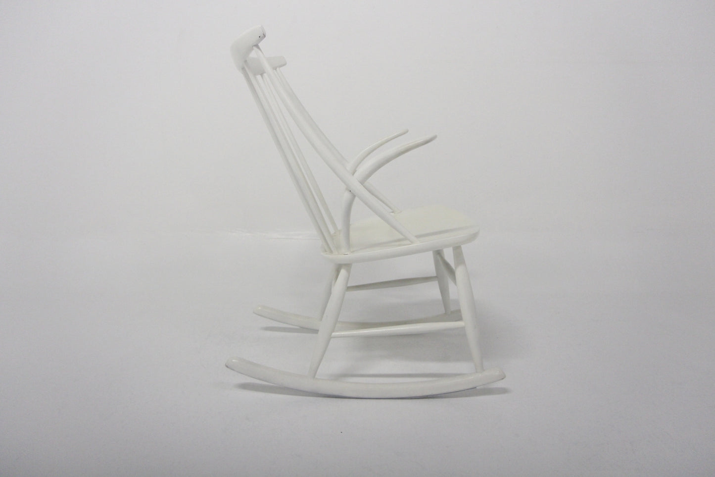 Sedia a dondolo "No 3" Illum Wikkelsø design danese vintage anni 60 [sw26703] misure L.58 H.92 P.75