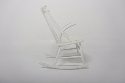 Sedia a dondolo "No 3" Illum Wikkelsø design danese vintage anni 60 [sw26703] misure L.58 H.92 P.75