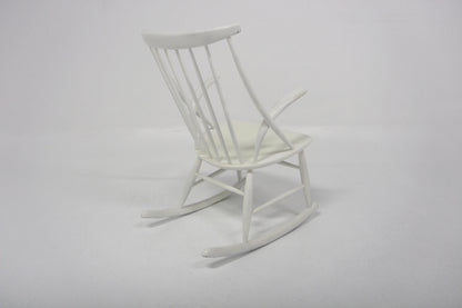 Sedia a dondolo "No 3" Illum Wikkelsø design danese vintage anni 60 [sw26703] misure L.58 H.92 P.75