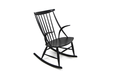 Sedia a dondolo "No 3" Illum Wikkelsø design danese vintage anni 60 [sw26704] misure L.58 H.92 P.75