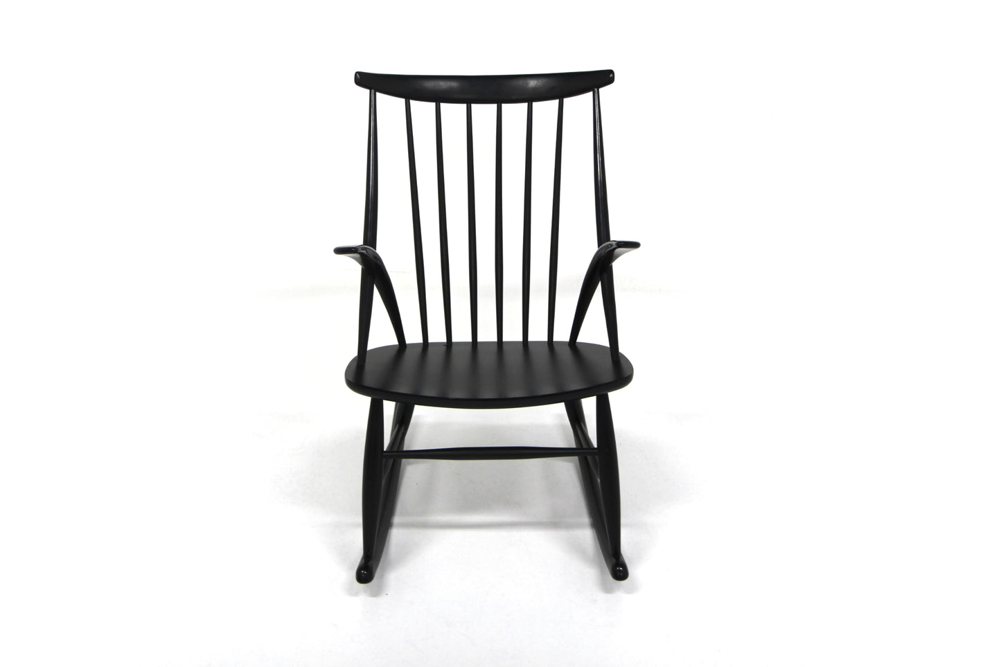 Sedia a dondolo "No 3" Illum Wikkelsø design danese vintage anni 60 [sw26704] misure L.58 H.92 P.75