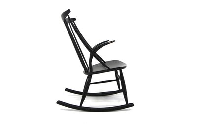 Sedia a dondolo "No 3" Illum Wikkelsø design danese vintage anni 60 [sw26704] misure L.58 H.92 P.75