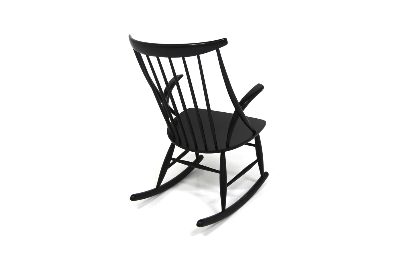 Sedia a dondolo "No 3" Illum Wikkelsø design danese vintage anni 60 [sw26704] misure L.58 H.92 P.75