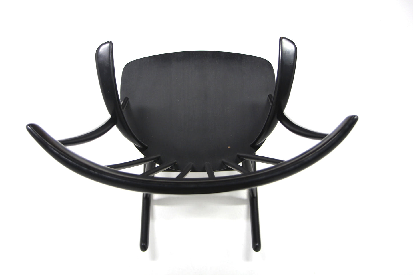 Sedia a dondolo "No 3" Illum Wikkelsø design danese vintage anni 60 [sw26704] misure L.58 H.92 P.75