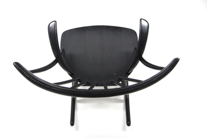Sedia a dondolo "No 3" Illum Wikkelsø design danese vintage anni 60 [sw26704] misure L.58 H.92 P.75