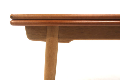 Tavolo rettangolare "AT-312" Hans J Wegner design danese vintage anni 50 [sw26953] misure L.140 +50 +50 H.72,5 P.90