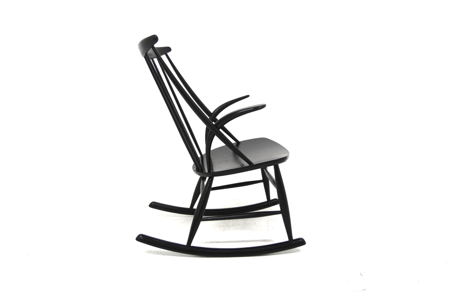 Sedia a dondolo "IW3" Illum Wikkelsø design danese vintage anni 60 [sw27008] misure L.58 H.91 P.74
