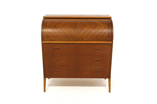 Scrittoio tondo design svedese vintage anni 50 [sw27472] misure L.90 H.97 P.45