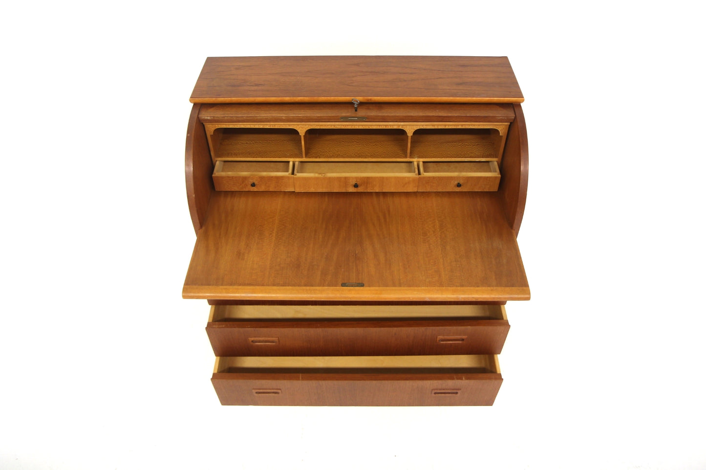 Scrittoio tondo design svedese vintage anni 50 [sw27472] misure L.90 H.97 P.45