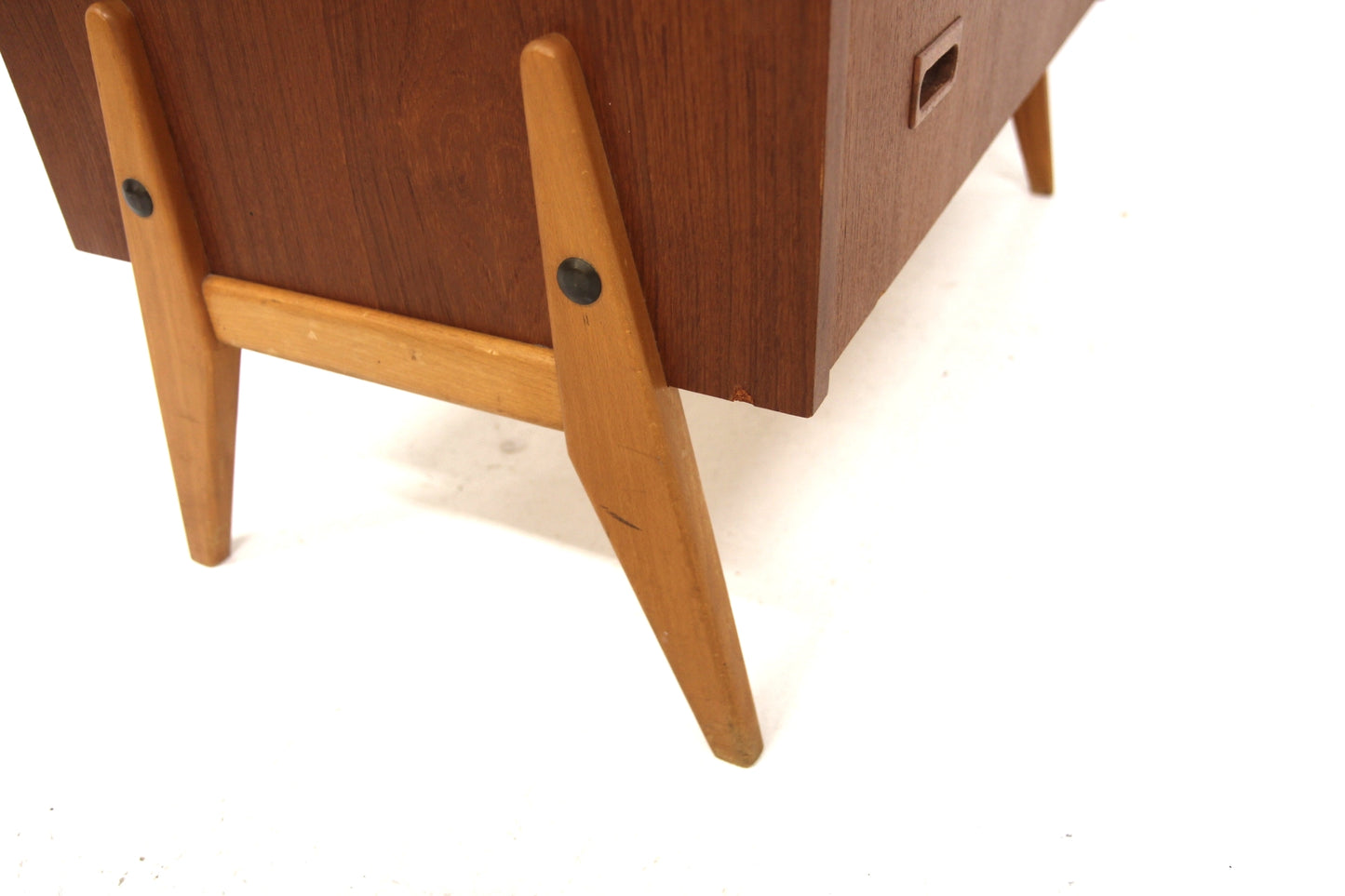 Scrittoio tondo design svedese vintage anni 50 [sw27472] misure L.90 H.97 P.45