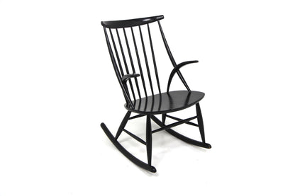 Sedia a dondolo "IW3" Illum Wikkelsø design danese vintage anni 60 [sw27782] misure L.58 H.91 P.74