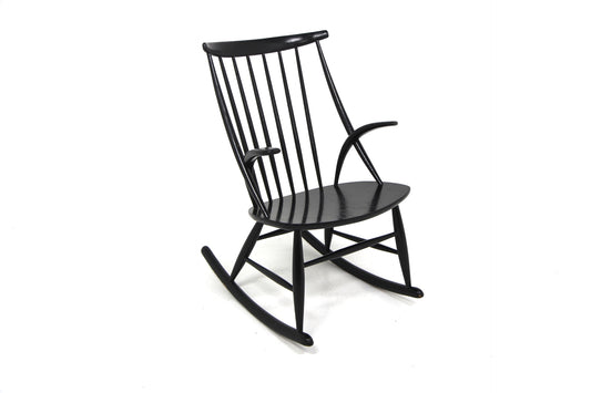 Sedia a dondolo "IW3" Illum Wikkelsø design danese vintage anni 60 [sw27782] misure L.58 H.91 P.74