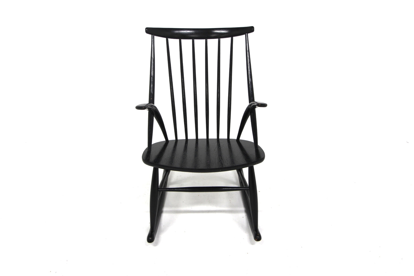 Sedia a dondolo "IW3" Illum Wikkelsø design danese vintage anni 60 [sw27782] misure L.58 H.91 P.74