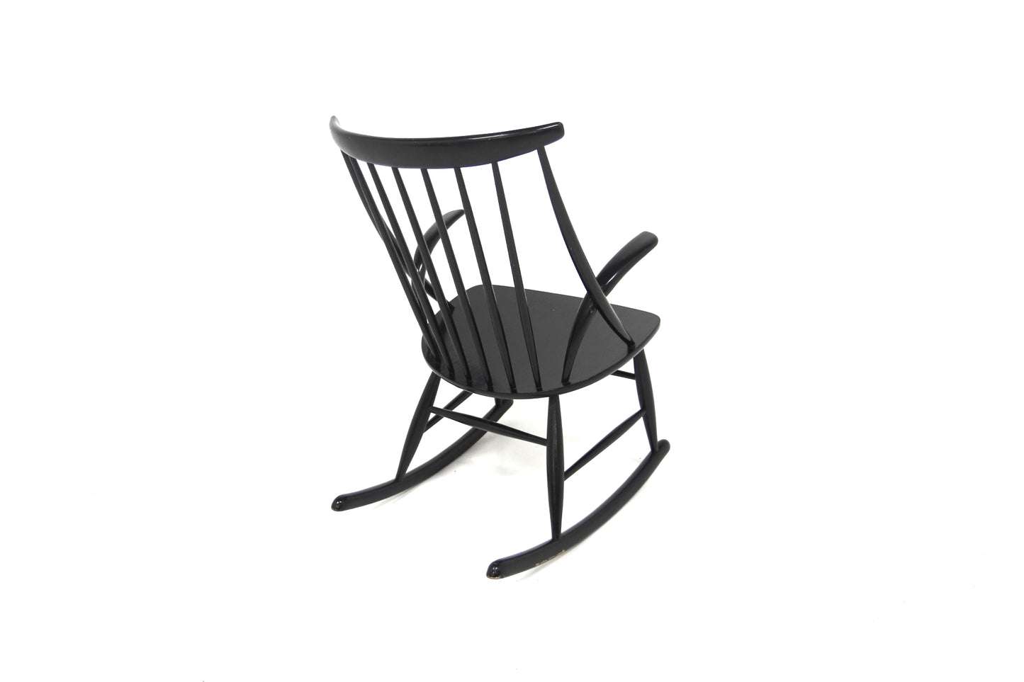 Sedia a dondolo "IW3" Illum Wikkelsø design danese vintage anni 60 [sw27782] misure L.58 H.91 P.74