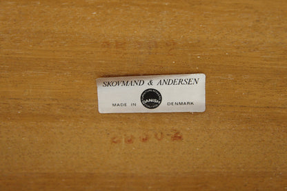 Tavolo rotondo Skovmand&Andersen design danese vintage anni 50 [sw27857] misure L.124+50+50 H.72