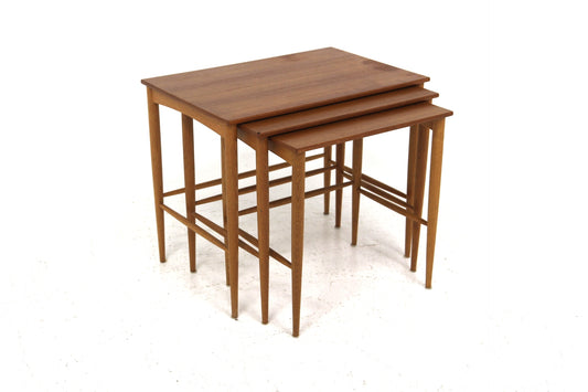 Tavolini tris Bertil Fridhagen design svedese vintage anni 60 [sw27972] misure L.60 H.50 P.40