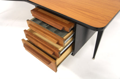 Scrivania design svedese vintage anni 50 [sw28115] misure L.218 H.73,5 P.86