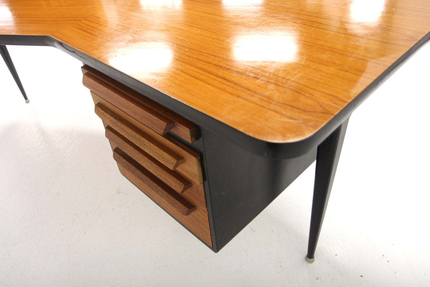 Scrivania design svedese vintage anni 50 [sw28115] misure L.218 H.73,5 P.86