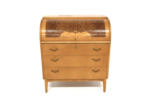 Scrittoio tondo design svedese vintage anni 40 [sw28178] misure L.85 H.99 P.46