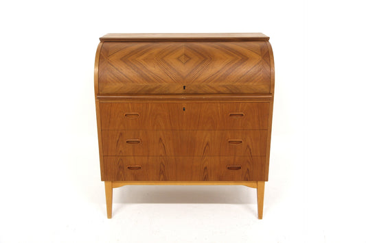 Scrittoio tondo design svedese vintage anni 50 [sw28336] misure L.90 H.97 P.47