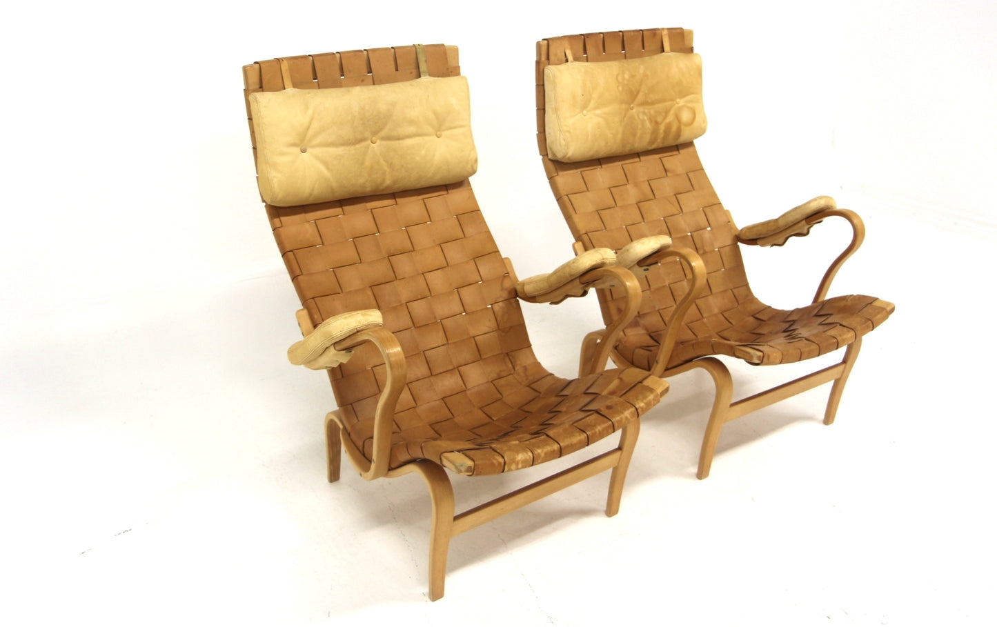 Poltrone coppia Pernilla Bruno Mathsson design svedese vintage anni 70 [sw28641] misure L.72 H.100 P.82