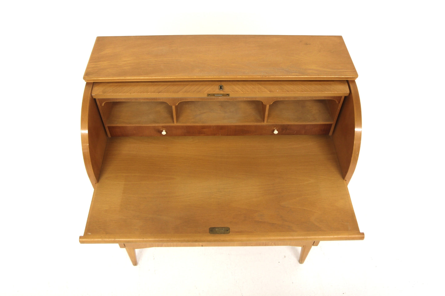 Scrittoio tondo design danese vintage anni 40 [sw28657] misure L.86 H.97 P.46