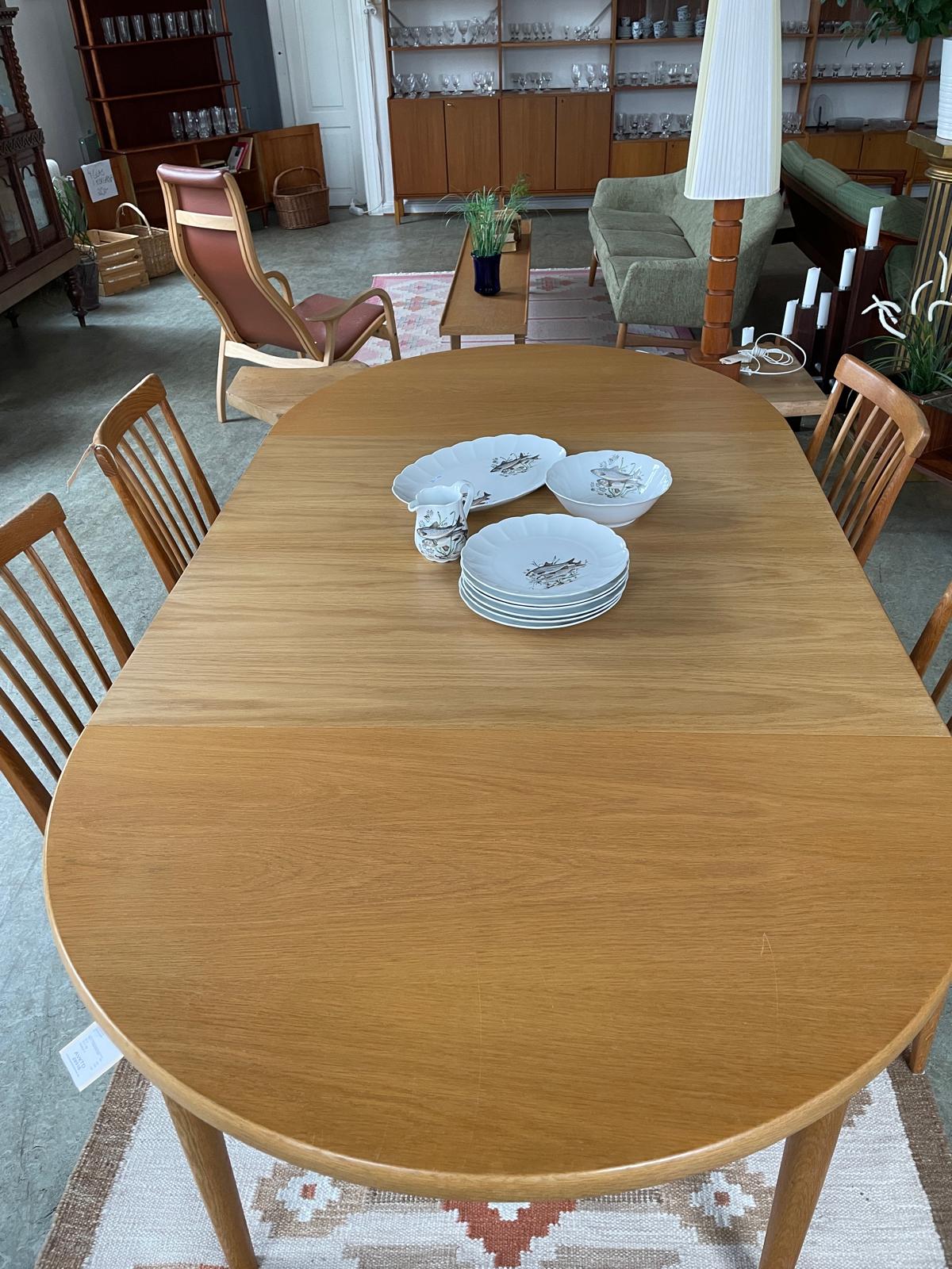 Tavolo rotondo danese quercia vintage 1970 | sw28918