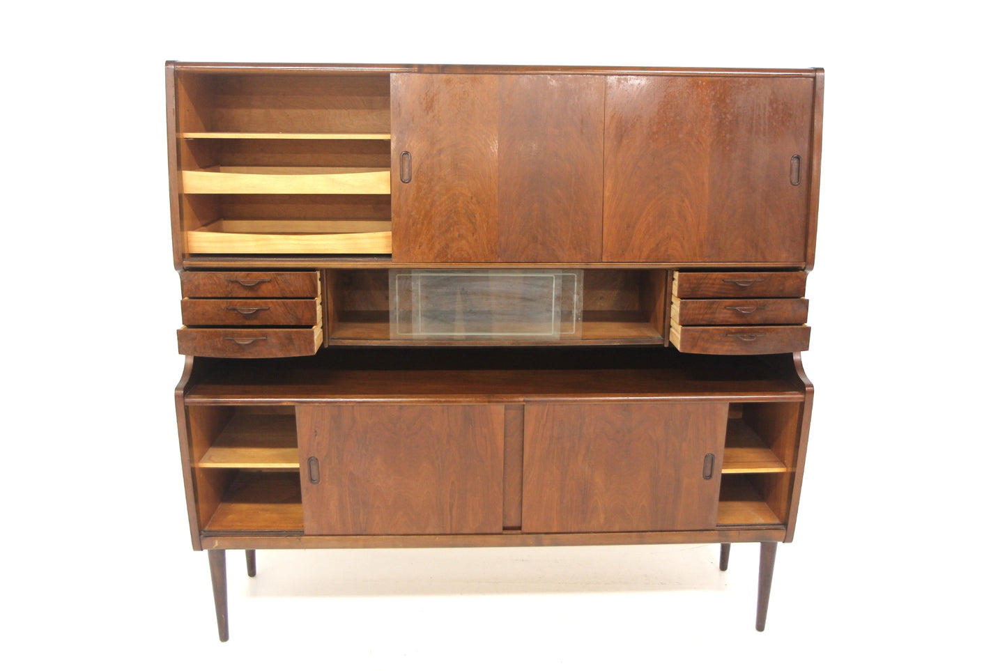 Credenza doppia noce design danese vintage anni 50 | sw28934
