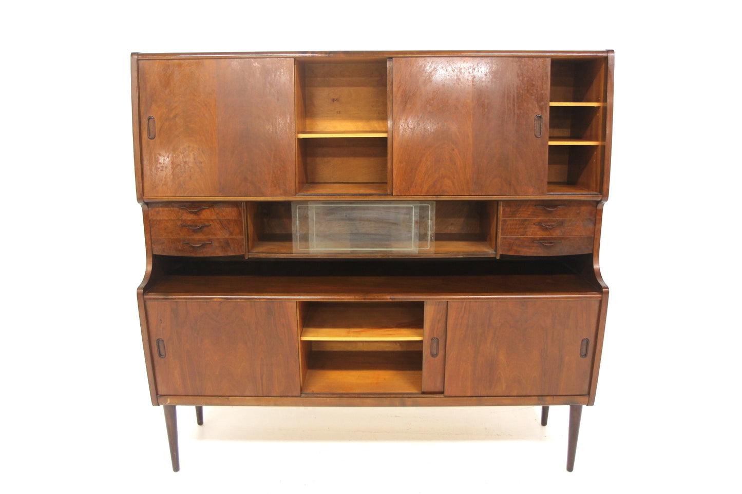 Credenza doppia noce design danese vintage anni 50 | sw28934