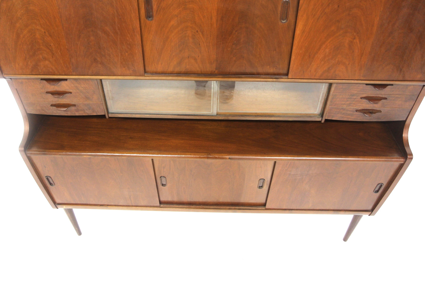 Credenza doppia noce design danese vintage anni 50 | sw28934