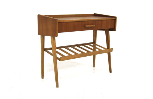Comodino teak quercia design svedese anni 60 | sw29051