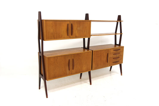 Libreria doppia teak faggio design danese vintage anni 50 | sw29119
