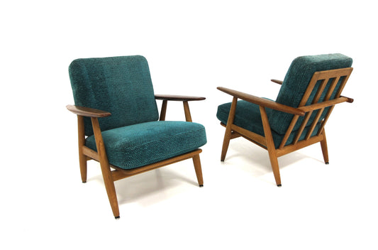 Poltrone coppia "Cigarr Chair, GE-240" Hans J Wegner design danese vintage anni 50 | sw29197