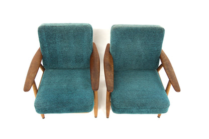 Poltrone coppia "Cigarr Chair, GE-240" Hans J Wegner design danese vintage anni 50 | sw29197