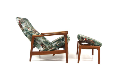 Poltrona e poggiapiedi SIESTA Folke Ohlsson design svedese vintage 1960 | sw29269